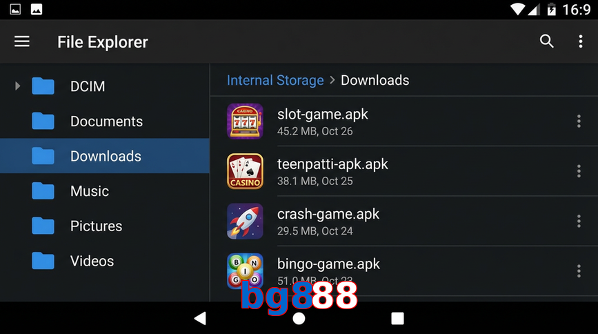 Main screen of Bg888 gameapk page for PK players